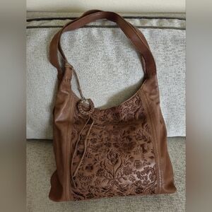 The Sak embroidered boho leather shoulder bag EUC